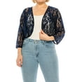 thumbnail image 1 of Moa Collection Women's Plus Size Lace Crochet Bolero Open Cardigan Sheer Cover-Up, 1 of 7