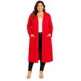 thumbnail image 1 of Women's Plus Size Open Front Long Cardigan, Lightweight Casual Solid Cardigan with Loose, 1 of 4