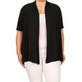 thumbnail image 1 of Moa Collection Women's Plus Size Open Front Cardigan – Casual Short Sleeve Design, 1 of 6