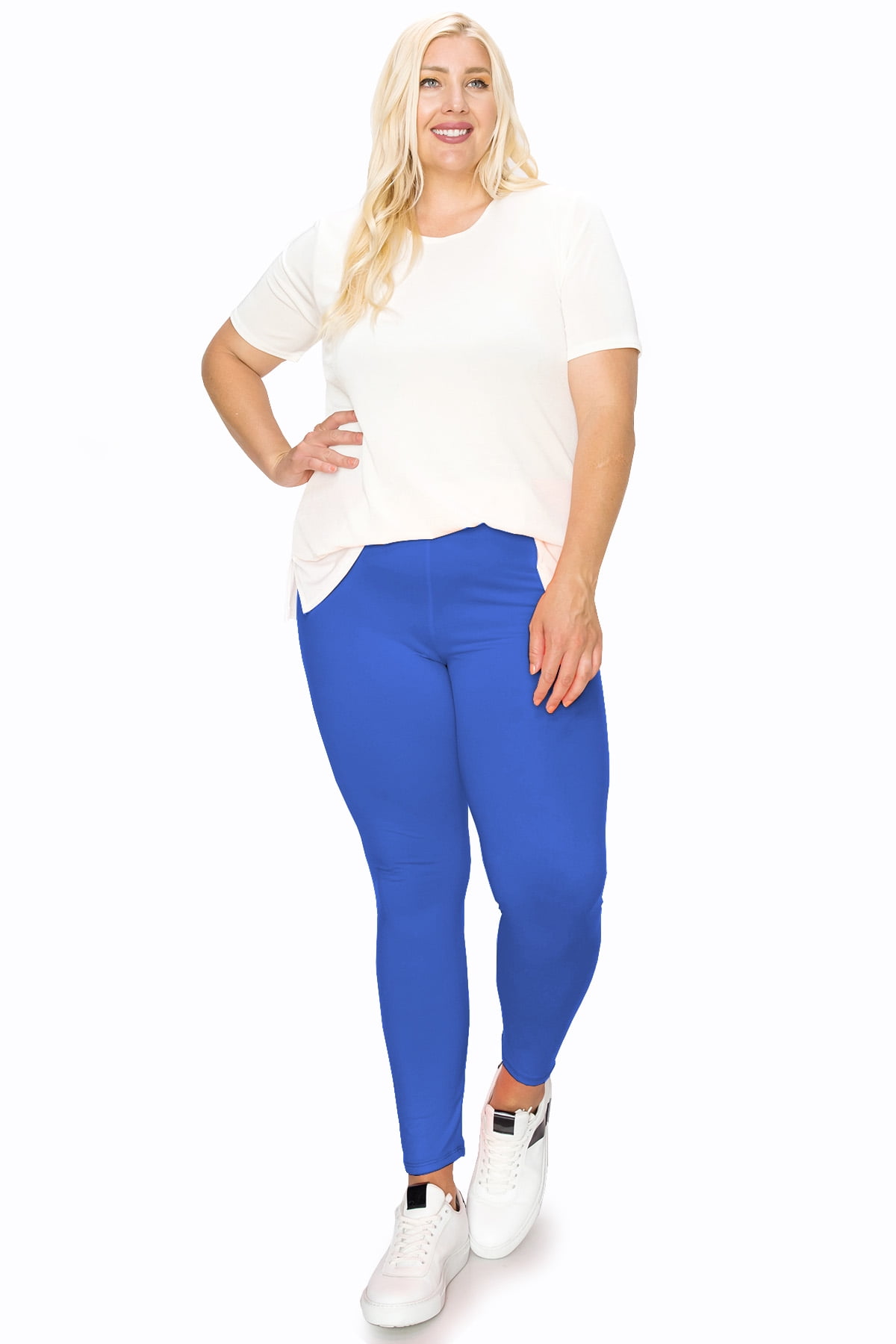 Moa Collection Women's Plus Size Solid High Waist Full Length