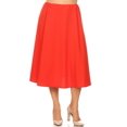 thumbnail image 1 of Moa Collection Women's Plus Size Solid Midi Skirt, 1 of 4