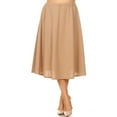 thumbnail image 1 of Moa Collection Women's Plus Size Solid Midi Skirt, 1 of 4
