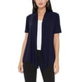 thumbnail image 1 of Women's Short Sleeve Open Front Cardigan Solid Draped Casual Design, 1 of 6