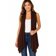 Women's Sleeveless Long Body Cardigan Vest S-3XL