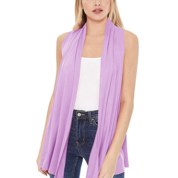 Moa Collection Women's Sleeveless Long Body Cardigan Vest S-3XL