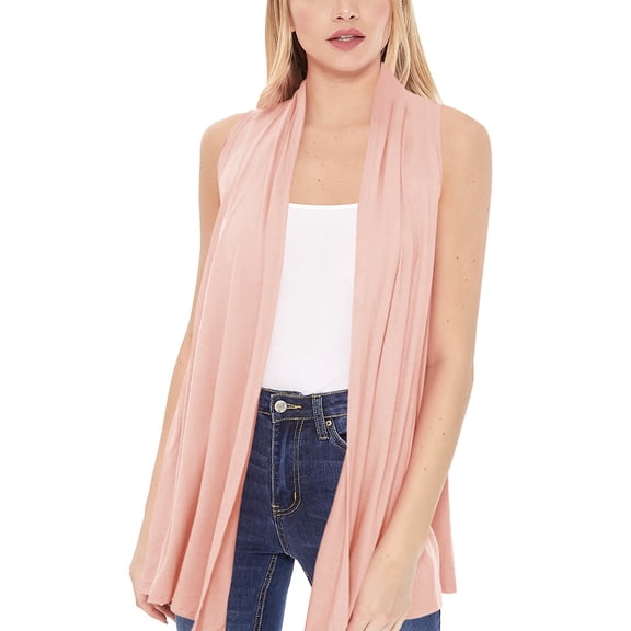 Moa Collection Women's Sleeveless Long Body Cardigan Vest S-3XL