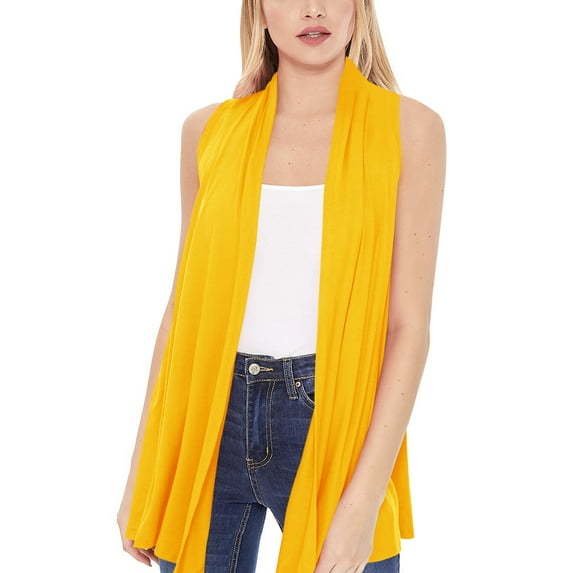 Moa Collection Women's Sleeveless Long Body Cardigan Vest S-3XL