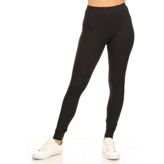Women's Casual High Waist Solid Full Length Leggings