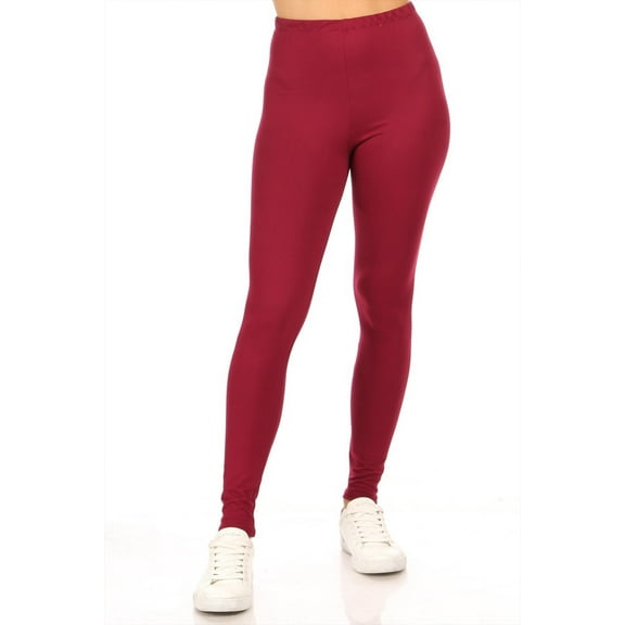 Women's Casual High Waist Solid Full Length Leggings