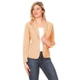 thumbnail image 1 of Moa Collection Women's Solid Casual Office Work Long Sleeve Open Front Blazer Jacket, 1 of 6