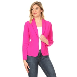 MODA NOVA Juniors Notched Lapel Long Sleeve Button Office Faux