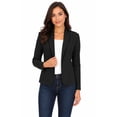 thumbnail image 1 of Moa Collection Women's Solid Casual Office Work Long Sleeve Open Front Blazer Jacket, 1 of 6
