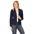 thumbnail image 1 of Moa Collection Women's Solid Casual Office Work Long Sleeve Open Front Blazer Jacket, 1 of 6