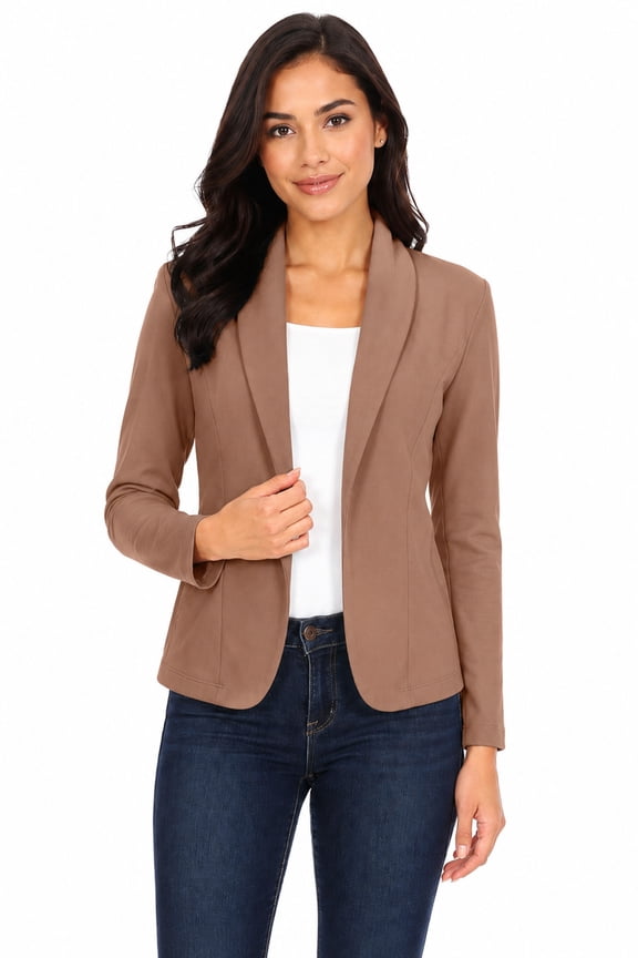 Women's Casual Office Work Long Sleeve Open Front Blazer Jacket