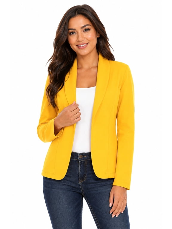 Women's Casual Office Work Long Sleeve Open Front Blazer Jacket