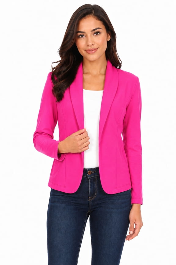 Women's Casual Office Work Long Sleeve Open Front Blazer Jacket