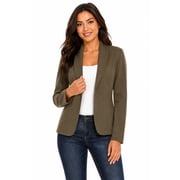 Womens Casual Office Work Long Sleeve Open Front Blazer Jacket