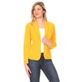 thumbnail image 1 of Moa Collection Women's Solid Casual Office Work Long Sleeve Open Front Blazer Jacket, 1 of 6