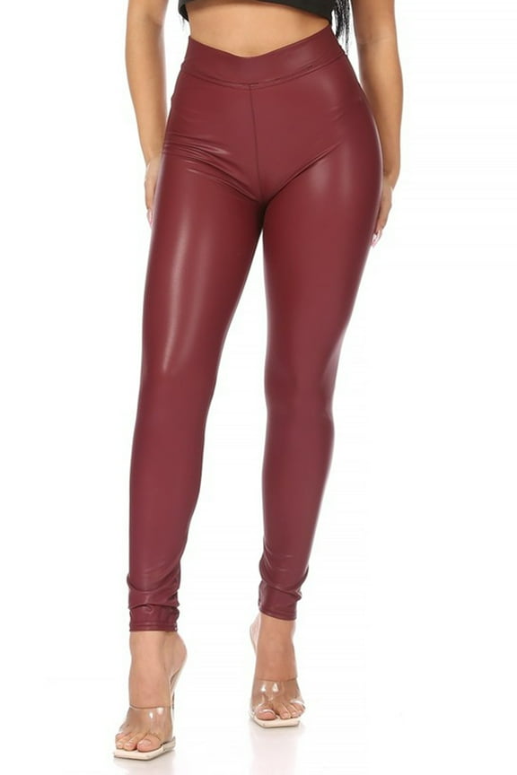 Women's Solid Faux Leggings/Jegging Pants