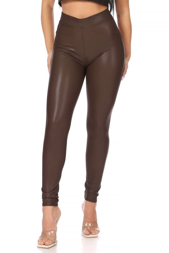 Women's Solid Faux Leggings/Jegging Pants, 1 Count