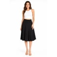 thumbnail image 1 of Moa Collection Women's Solid Flared Lightweight Elastic High Waist Long Midi A-line Skirt, 1 of 6