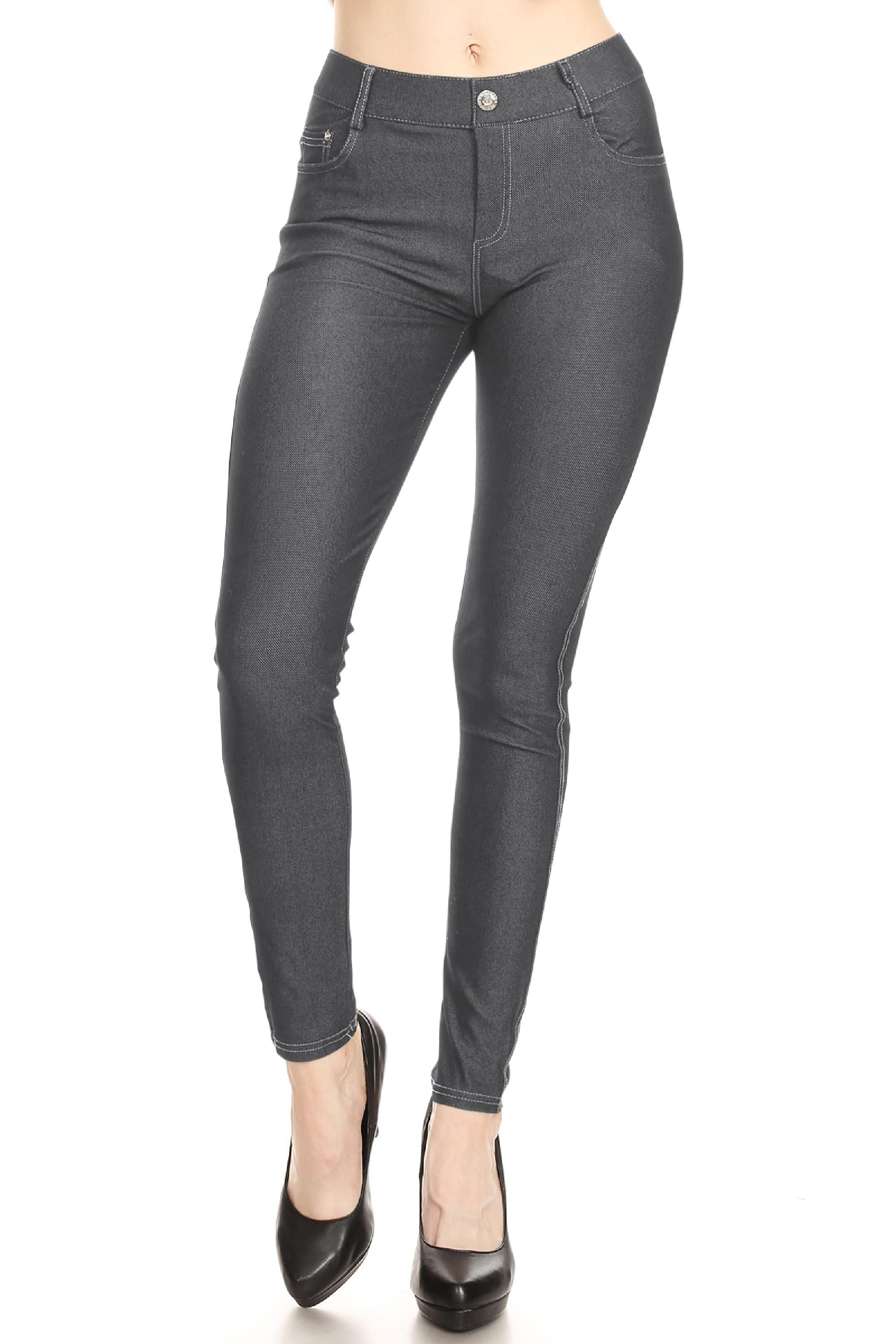 Women's Stretch Jeggings with Pockets Slimming Pull On Jean
