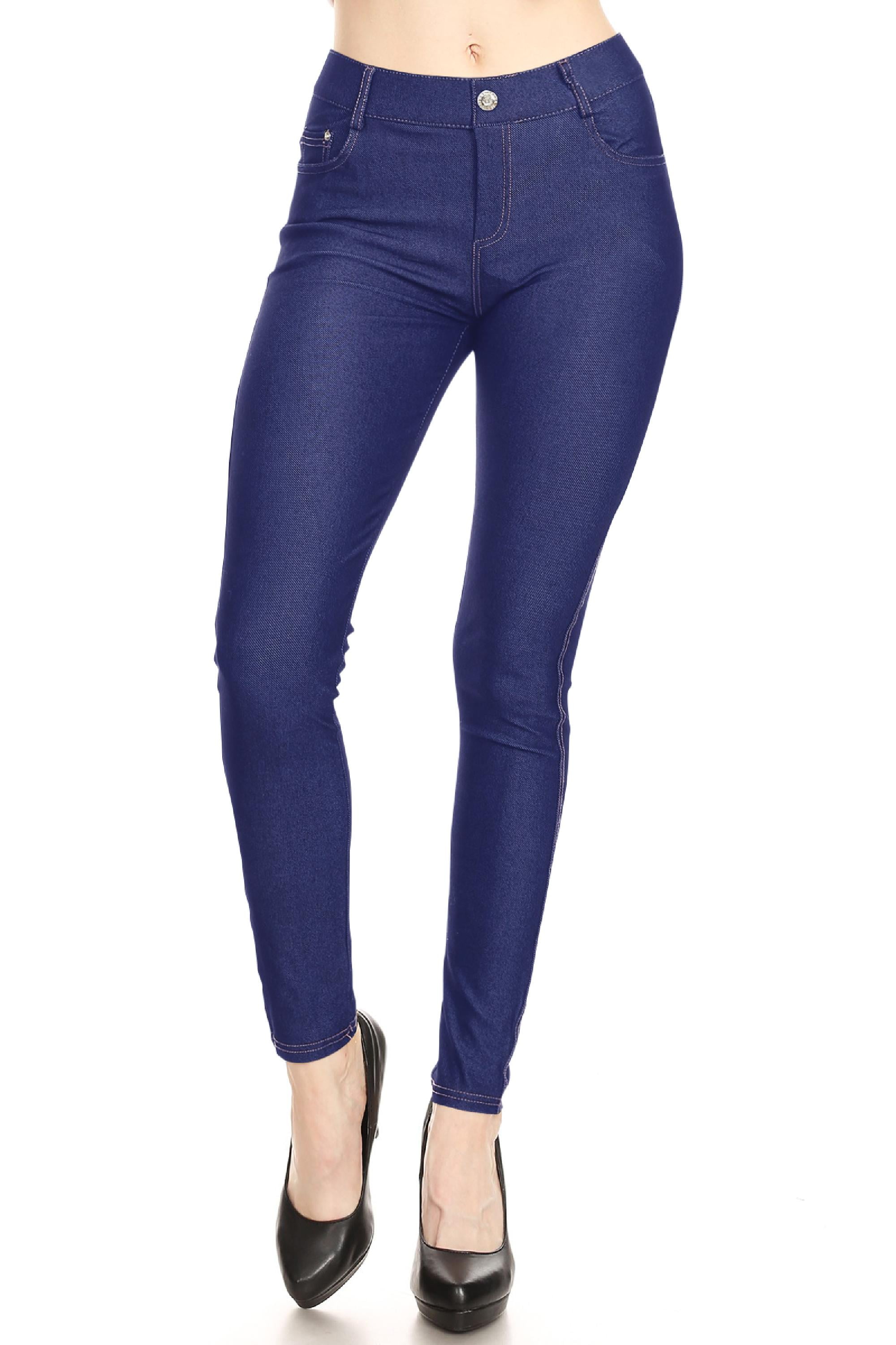 Women's Stretch Jeggings with Pockets Slimming Pull On Jean Jeggings Long  Pant 