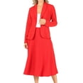 thumbnail image 1 of Moa Collection Women's Two Piece Set Solid Long Sleeve Casual Blazer Relaxed A-Line Midi Skirt, 1 of 7