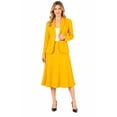 thumbnail image 1 of Women's Two Piece Set Solid Long Sleeve Casual Blazer Relaxed A-Line Midi Skirt, 1 of 7