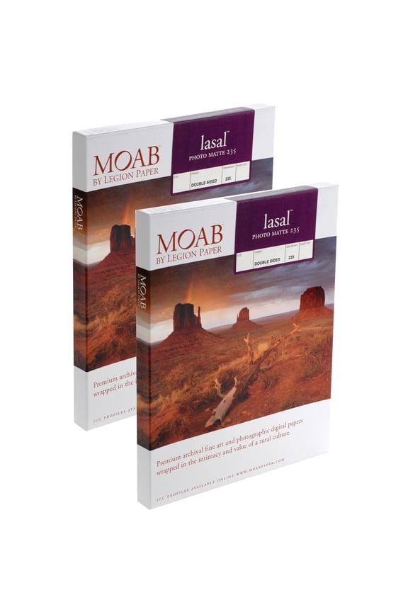 2 Pack Lasal Photo Matte, Double Sided, Bright White Archival Inkjet Paper, 235gsm, 5x7", 50 Sheets