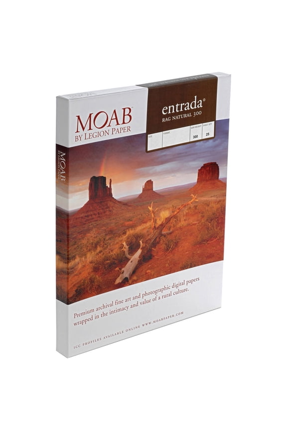 Entrada Rag Fine Art 2-Side Natural Matte Inkjet Paper, 17x22", 25 Sheets