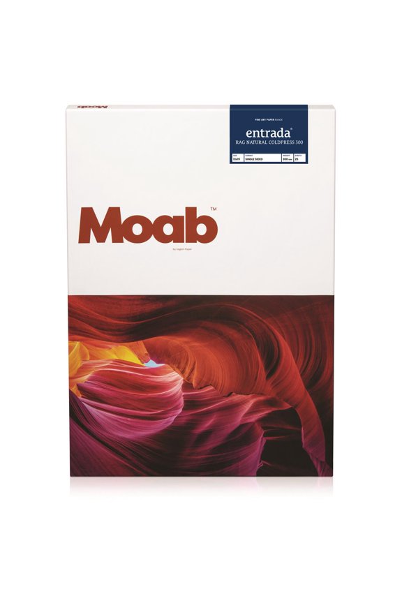 Entrada Rag Natural 300 Coldpress Single-Sided Inkjet Print Paper, 18 mil, 300 gsm, 13x19", 25 Sheets