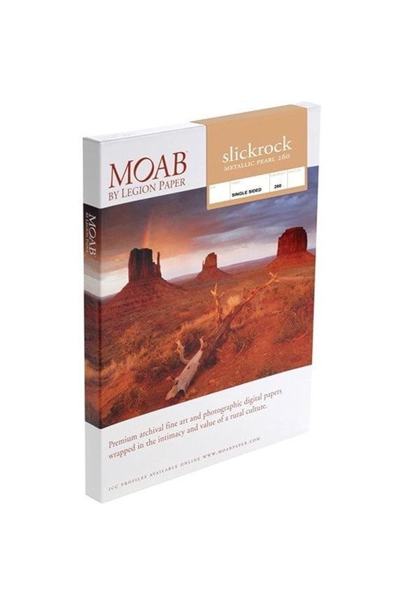 Legion Moab Slickrock Metallic Paper - 13" x 19", Pearl, Pkg of 25 Sheets