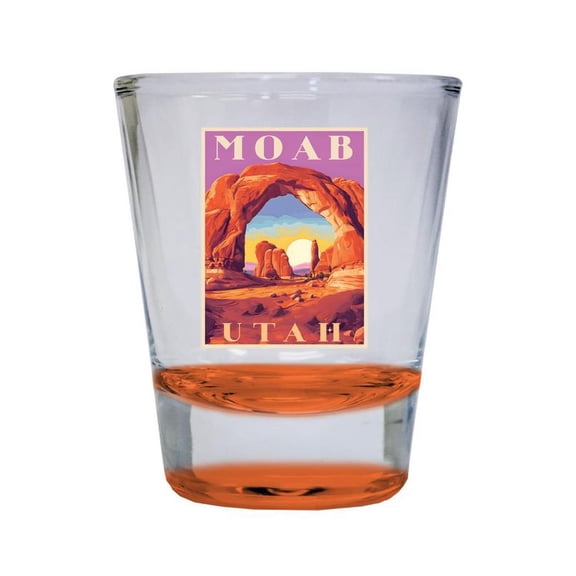 Moab Utah Design A Souvenir 2 oz Round Shot Glass Orange
