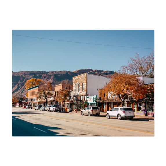 Moab, Utah - Moab Utah Photography Autumn Mountain Architecture Scenic Street Photography Travel Poster Unframed Wall Art Print 40 x 60 inches