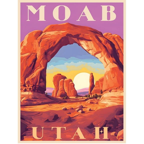Moab Utah Souvenir Decorative Vinyl Decal Sticker (2-Inch)