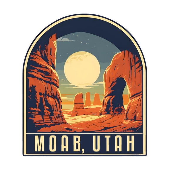 Moab Utah Souvenir Decorative Vinyl Decal Sticker (2-Inch)