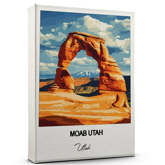 Moab Utah Travel Scenic Canvas Wall Art -Utah Canvas  Nature-Inspired Print for Bedroom, Living Room, or Office  Travel Gift