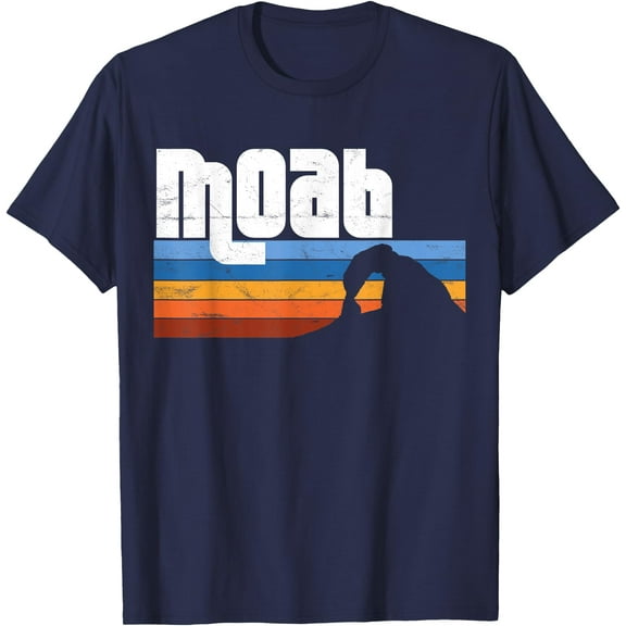 Moab Utah UT Arches Canyonlands National Park Retro Sunset Unisex T-Shirt for Men Women Kids Toddler,Navy Color,Size M