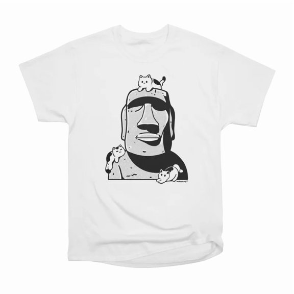 Moai Meow T-Shirt Tee Gift For Him Merch For Her Apparel For Friend