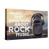 Moai Statue - Music Canvas Wall Poster, 14.725" x 22.375"