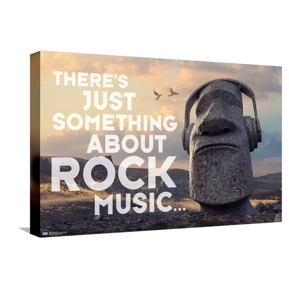Moai Statue - Music Canvas Wall Poster, 14.725" x 22.375"