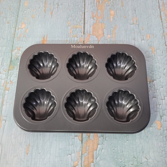 Moalunvdn Cookery molds Shell-shaped cake mold, non-stick carbon steel, suitable for oven baking.