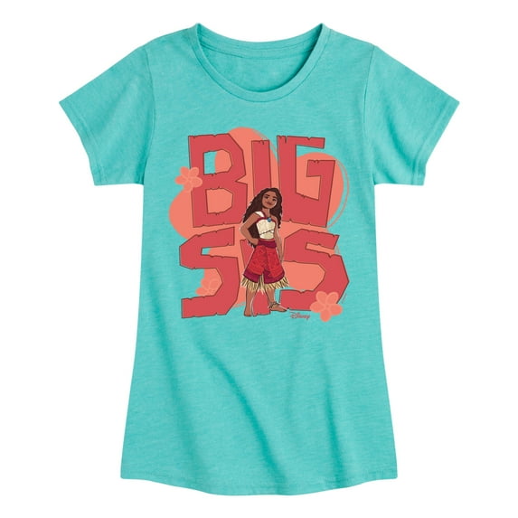 Moana 2 - Big Sis Moana - Girl's Toddler And Youth Fitted Short Sleeve Graphic T-Shirt