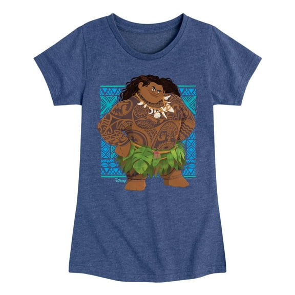 Moana 2 - Maui Tribal - Girl's Toddler And Youth Fitted Short Sleeve Graphic T-Shirt