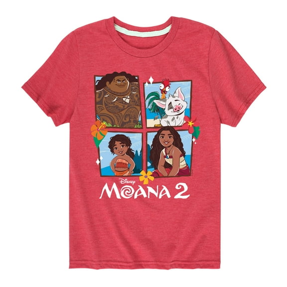 Moana 2 - Moana 2 Grid - Boy's Toddler And Youth Short Sleeve Graphic T-Shirt