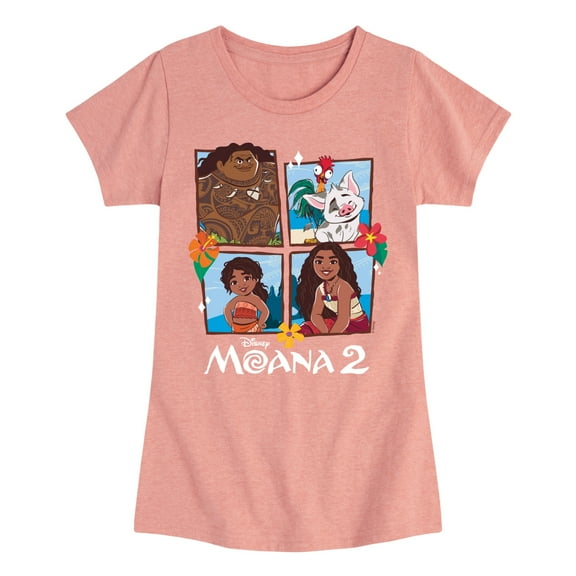 Moana 2 - Moana 2 Grid - Girl's Toddler And Youth Fitted Short Sleeve Graphic T-Shirt
