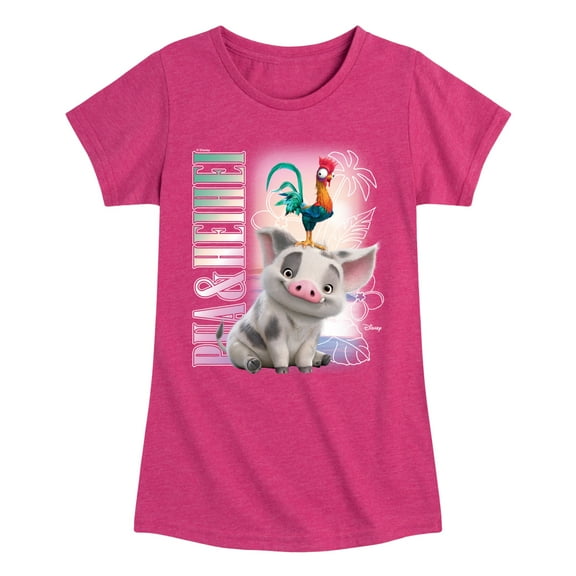 Moana 2 - Pua Heihei Bootleg - Girl's Toddler And Youth Fitted Short Sleeve Graphic T-Shirt
