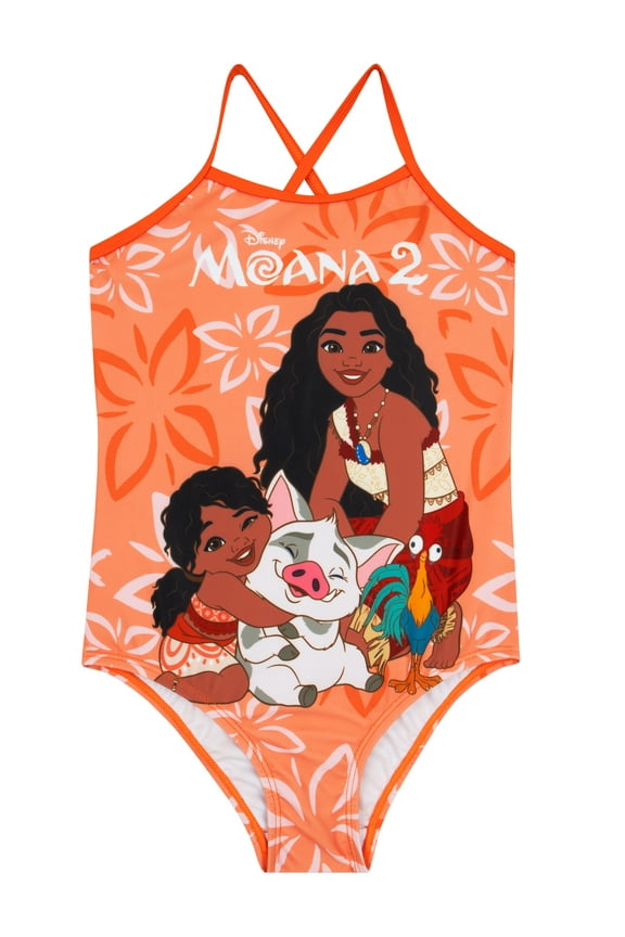 2 Spaghetti Strap Swimsuit Orange Sizes 3T-10