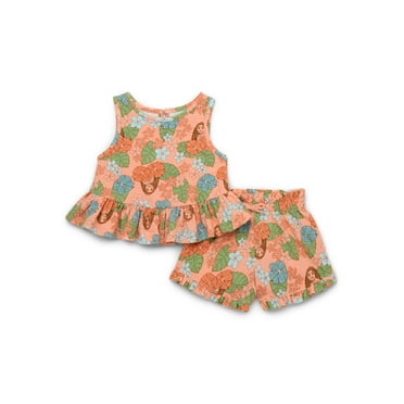 Moana 2 Toddler Girls Print Peplum Tank Top and Ruffled Shorts Set, 2-Piece, Sizes 12M-5T